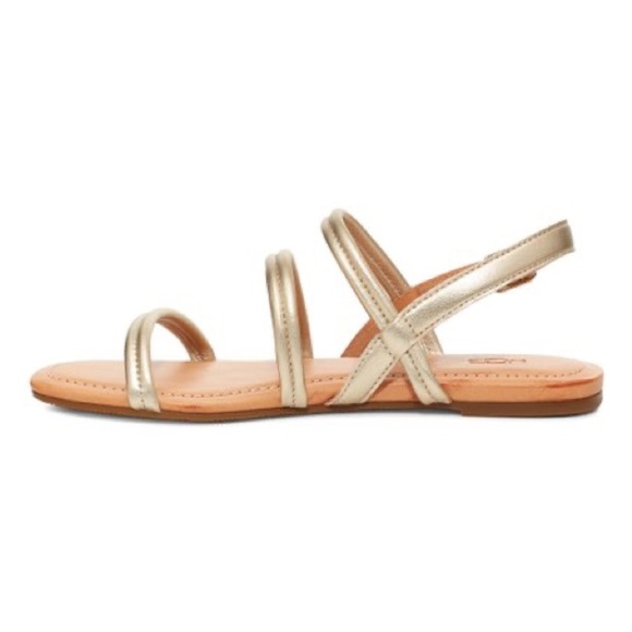 UGG MYTIS STRAPPY LEATHER SANDAL - GOLD SIZE 9 (NEW) - Picture 1 of 5